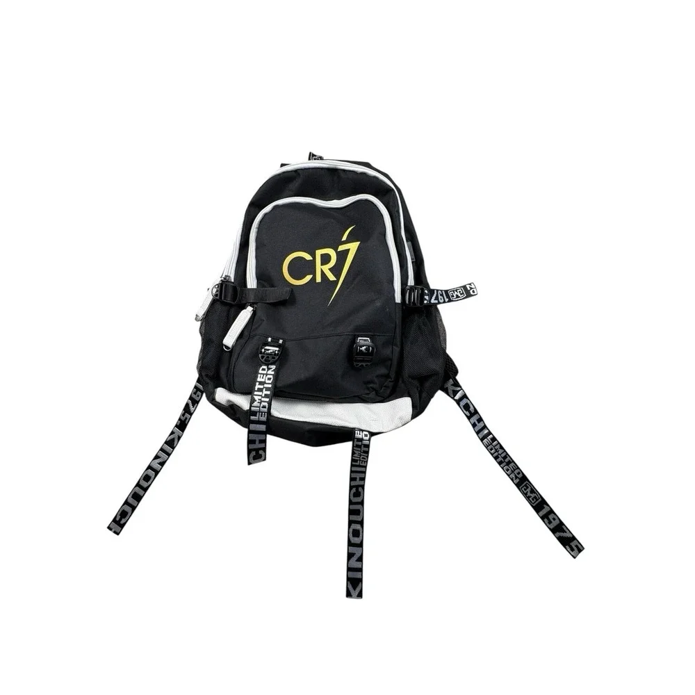 CR7 Cristiano Ronaldo‎ Kids Backpack Black Soccer School Book Bag